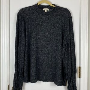 Riah Heather black long sleeved sweater size XL. High collar. 77% rayon,